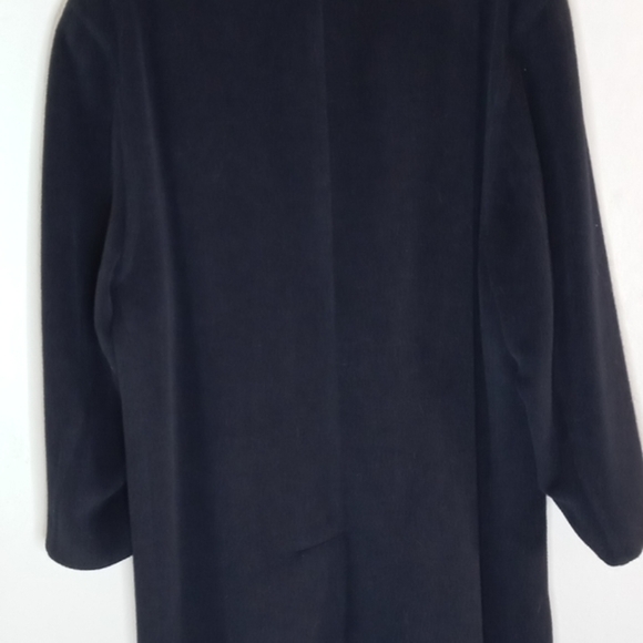 Mens Dark Blue Wool Maxi Coat- by Beau Drummell - Picture 4 of 6